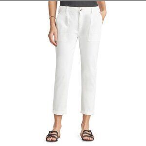 Sam Edelman The Cargo Utility Ankle Pant~Size 0/25~White Stylish Classic L8 03